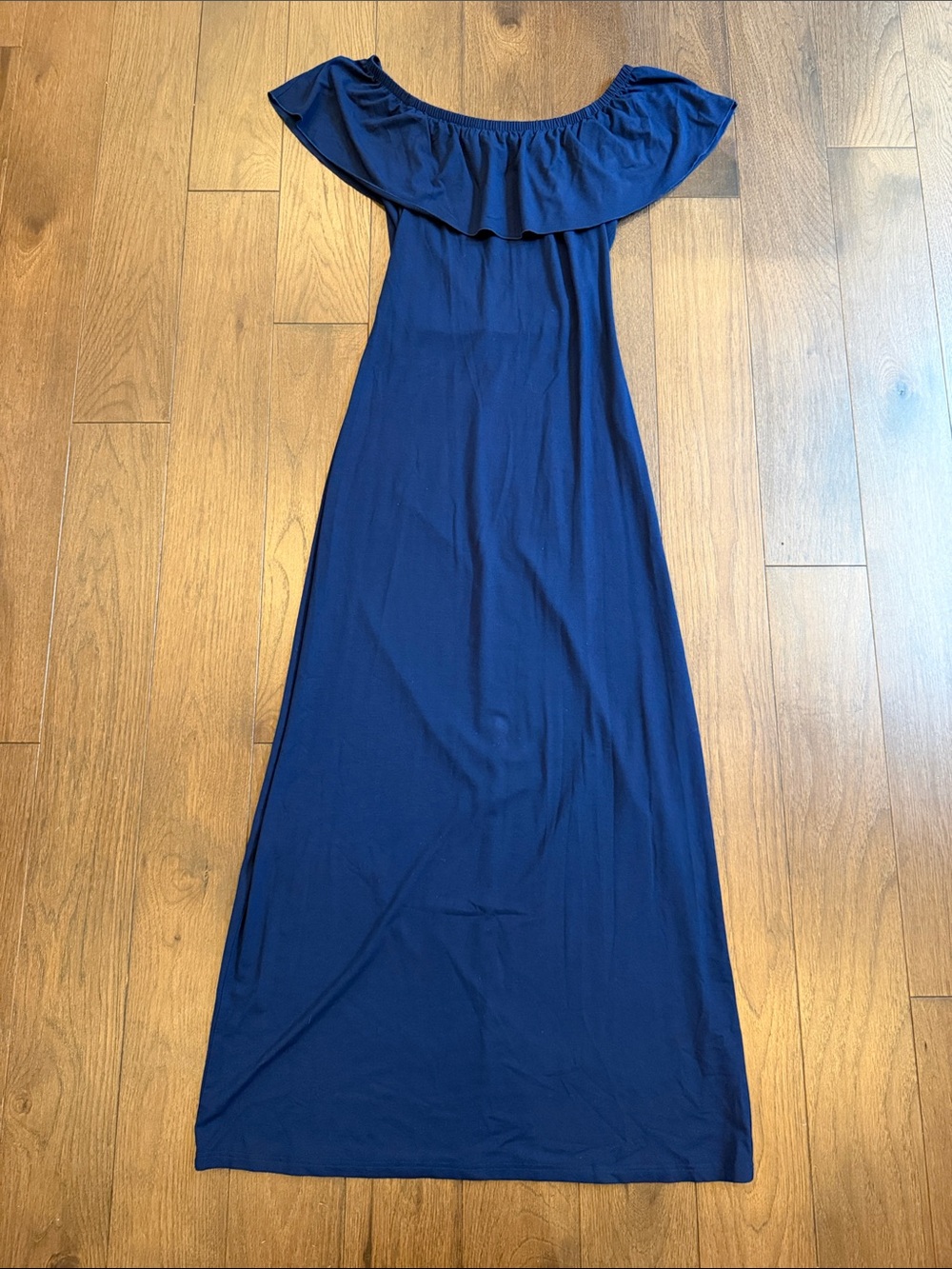 ModCloth Navy Blue Flounce Sleeve Maxi Dress Medium - C67-150
